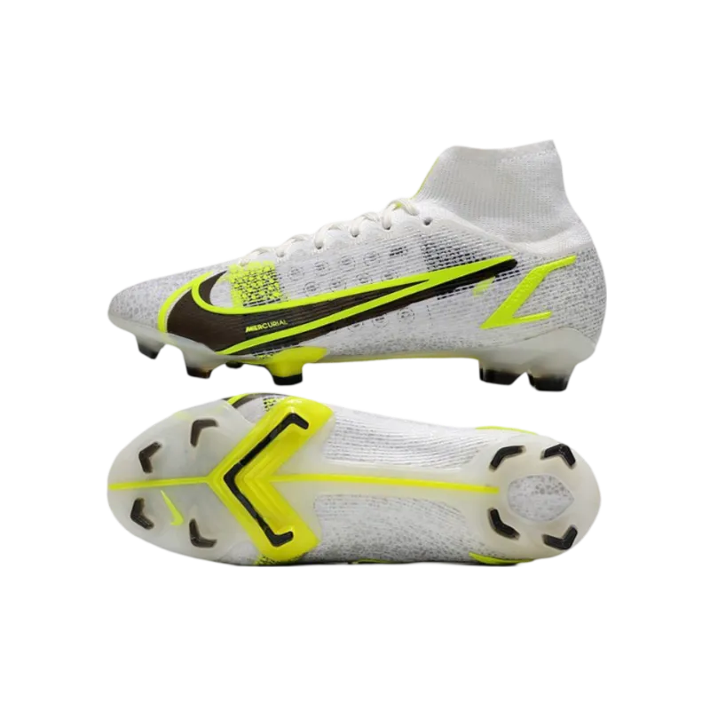 Nike Mercurial Superfly 8 Elite FG Silver Safari White Black Yellow Fluo - Goatkits Boots