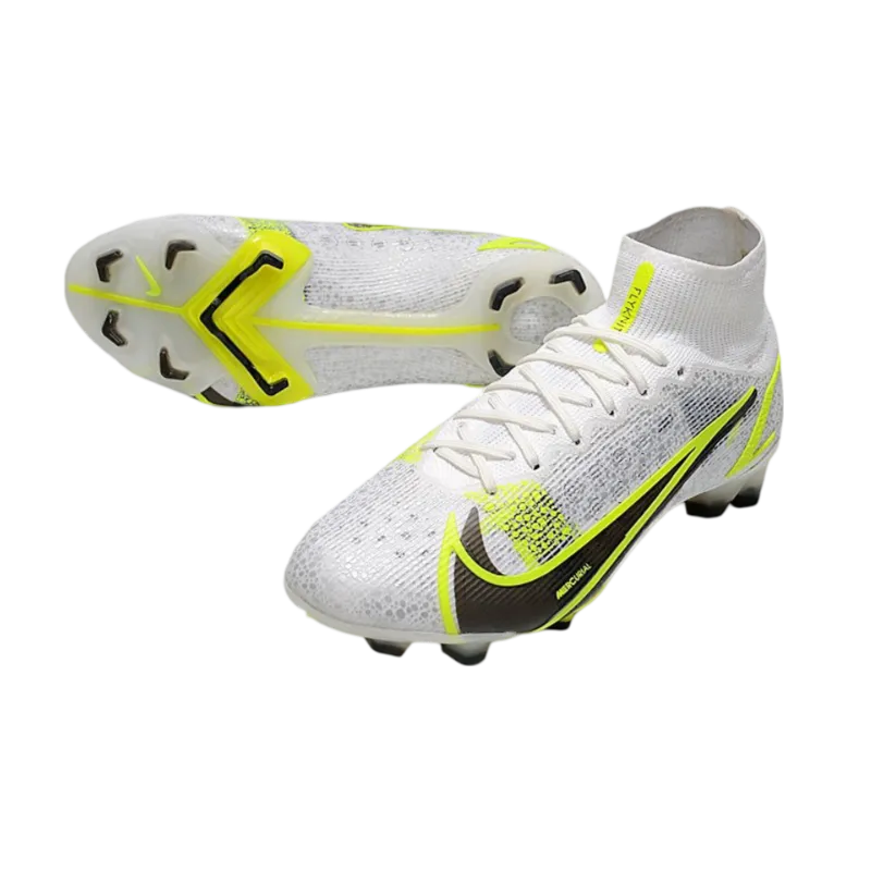 Nike Mercurial Superfly 8 Elite FG Silver Safari White Black Yellow Fluo - Goatkits Boots