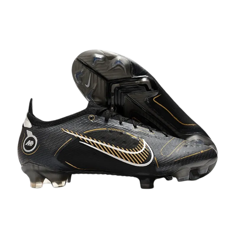 Nike Mercurial Vapor 14 Elite FG Black Metallic Gold Metallic Silver - Goatkits Boots