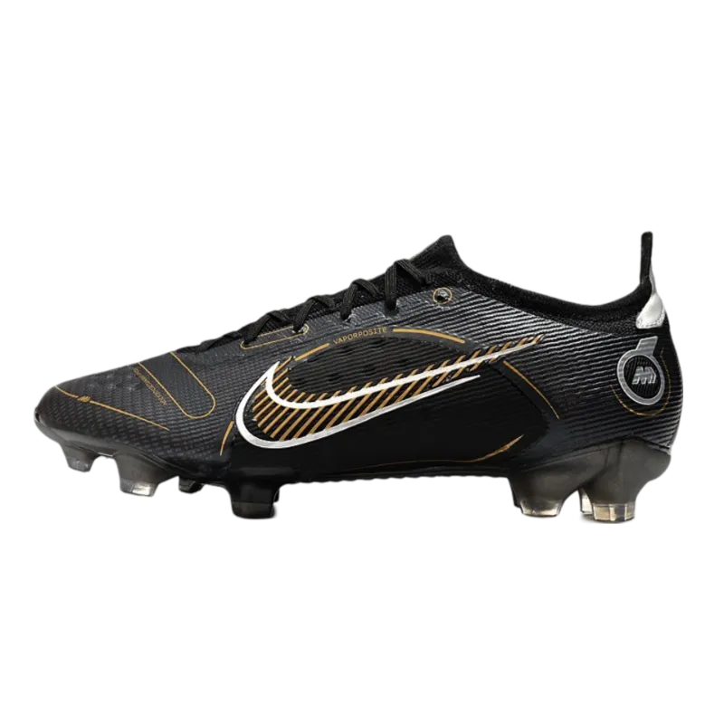 Nike Mercurial Vapor 14 Elite FG Black Metallic Gold Metallic Silver - Goatkits Boots