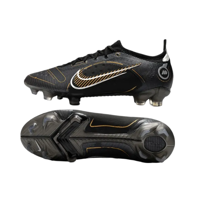 Nike Mercurial Vapor 14 Elite FG Black Metallic Gold Metallic Silver - Goatkits Boots