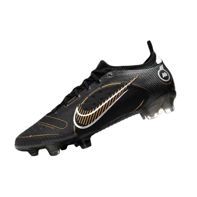 Nike Mercurial Vapor 14 Elite FG Black Metallic Gold Metallic Silver - Goatkits Boots