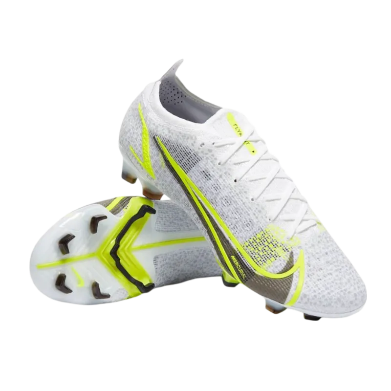 Nike Mercurial Vapor 14 Elite FG White Black Metallic Silver Volt - Goatkits Boots