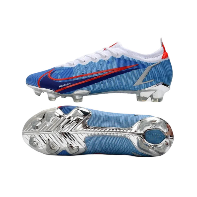 Nike Mercurial Vapor 14 Elite FG Bleu Silver Red - Goatkits Boots