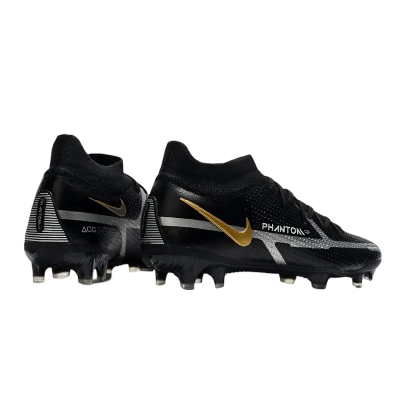 Nike Phantom GT2 Elite DF FG Black Dark Grey Metallic Gold Metallic - Goatkits Boots