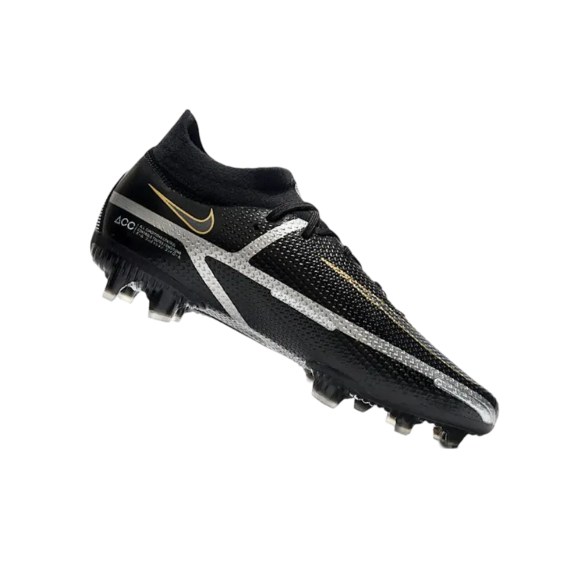 Nike Phantom GT2 Elite DF FG Black Dark Grey Metallic Gold Metallic - Goatkits Boots