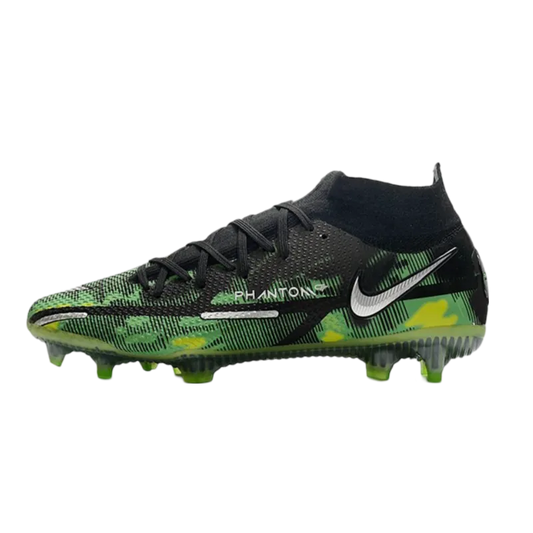 Nike Phantom GT2 Elite DF FG Black Platinum Metallic Green Strike - Goatkits Boots