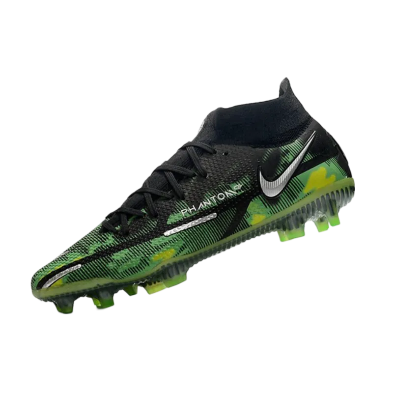 Nike Phantom GT2 Elite DF FG Black Platinum Metallic Green Strike - Goatkits Boots