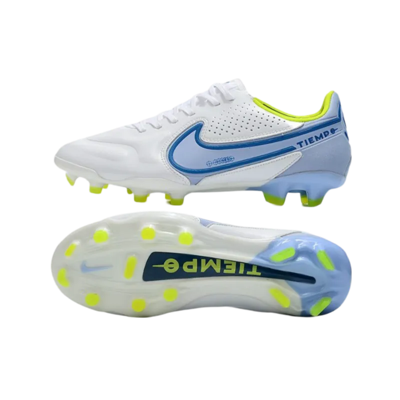 Nike Tiempo Legend 9 Elite FG White Bleu - Goatkits Boots