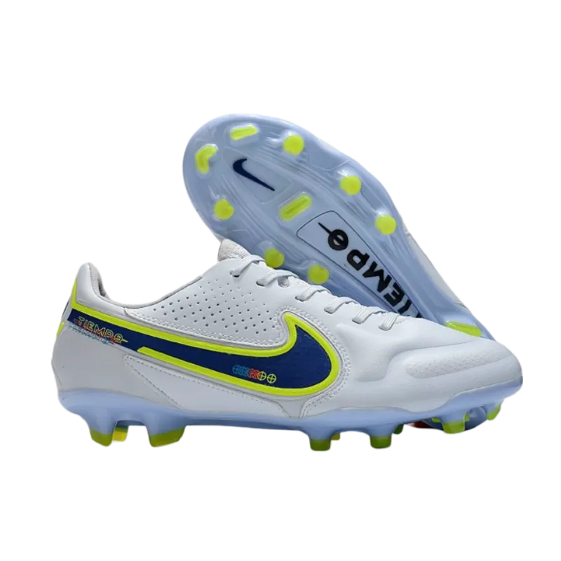 Nike Tiempo Legend 9 Elite FG White Bleu - Goatkits Boots