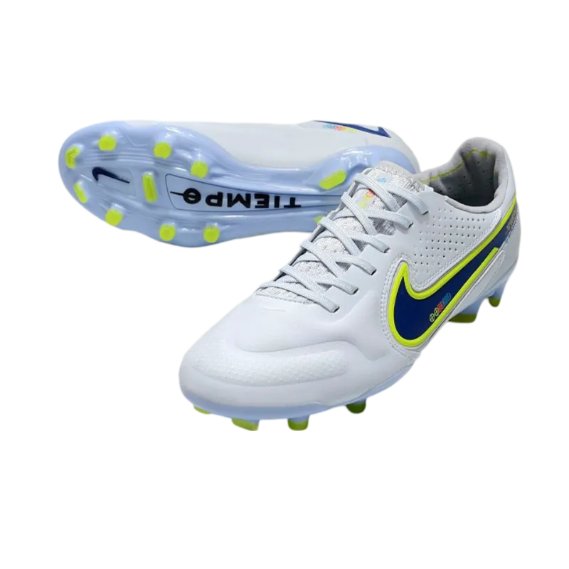 Nike Tiempo Legend 9 Elite FG White Bleu - Goatkits Boots