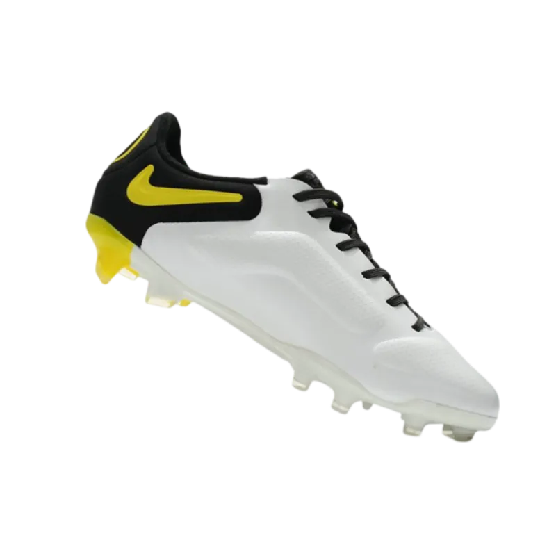 Nike Tiempo Legend 9 Elite FG White Dark Grey Black Yellow Strike - Goatkits Boots