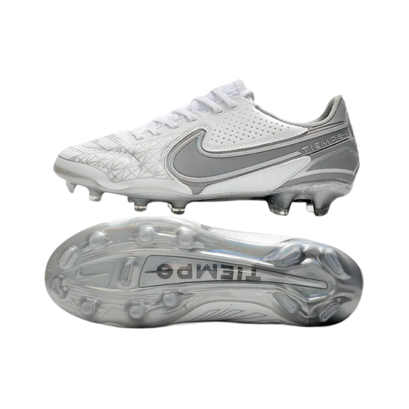 Nike Tiempo Legend 9 Elite FG White Grey - Goatkits Boots