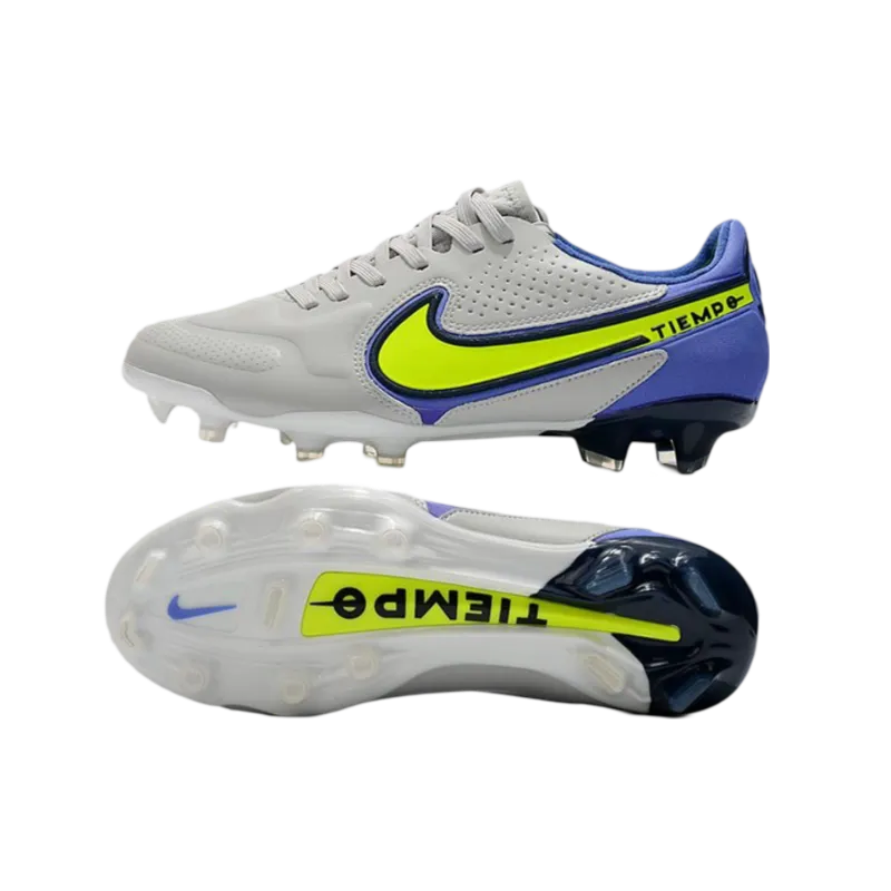 Nike Tiempo Legend 9 Elite FG Grey Fog Volt Sapphire - Goatkits Boots