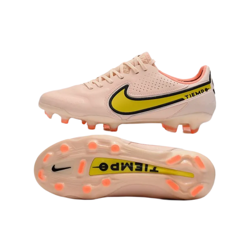 Nike Tiempo Legend 9 Elite FG Guava Ice Yellow Strike Sunset Glow - Goatkits Boots