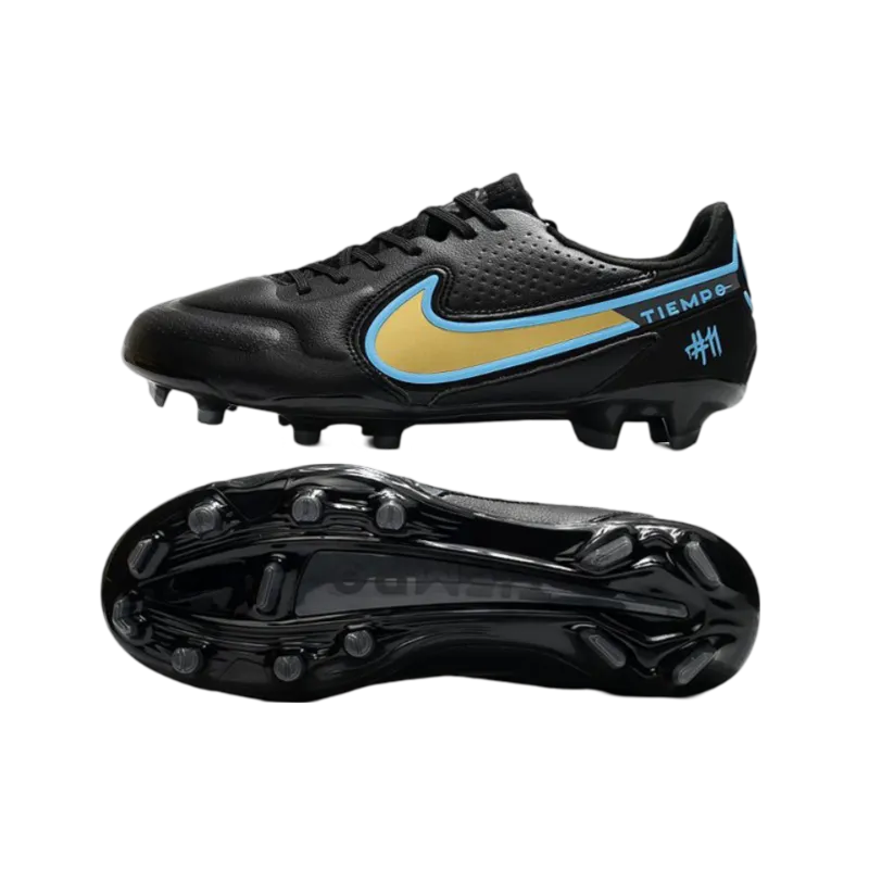 Nike Tiempo Legend 9 Elite FG Black Bleu Gold - Goatkits Boots