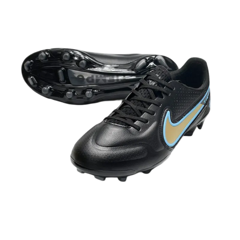 Nike Tiempo Legend 9 Elite FG Black Bleu Gold - Goatkits Boots