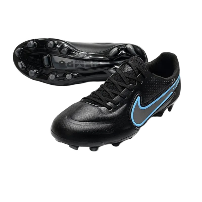 Nike Tiempo Legend 9 Elite FG Black Steel Grey - Goatkits Boots