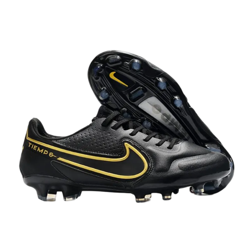 Nike Tiempo Legend 9 Elite FG Black Dark Grey Metallic Anthracite - Goatkits Boots