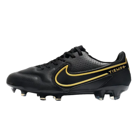 Nike Tiempo Legend 9 Elite FG Black Dark Grey Metallic Anthracite - Goatkits Boots