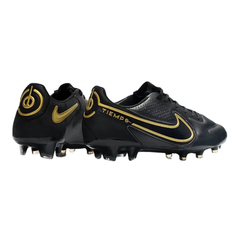 Nike Tiempo Legend 9 Elite FG Black Dark Grey Metallic Anthracite - Goatkits Boots