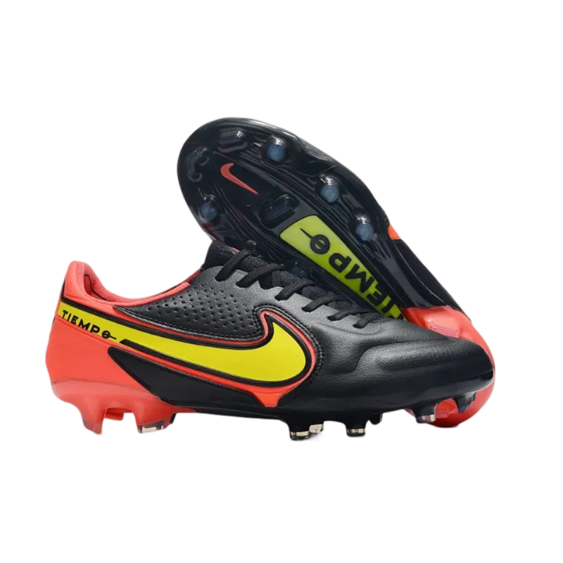 Nike Tiempo Legend 9 Elite FG Black Red Yellow - Goatkits Boots