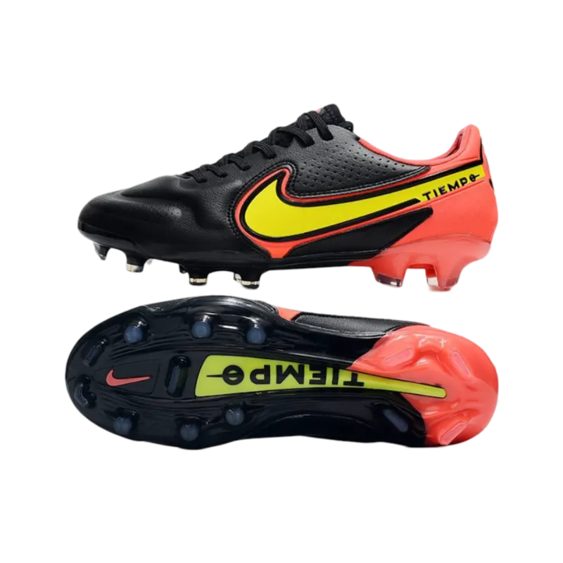 Nike Tiempo Legend 9 Elite FG Black Red Yellow - Goatkits Boots