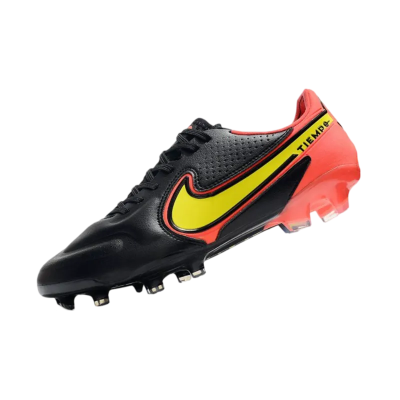 Nike Tiempo Legend 9 Elite FG Black Red Yellow - Goatkits Boots